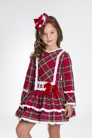 Bea Cadillac Red Tartan Christmas Dress For Girls