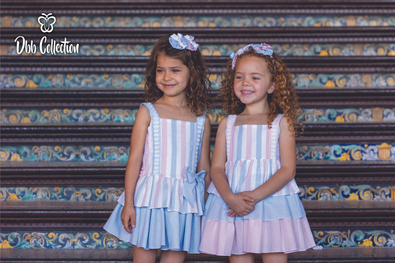 Dbb Collection Blue, Pink & White Stripe Dress - 14003