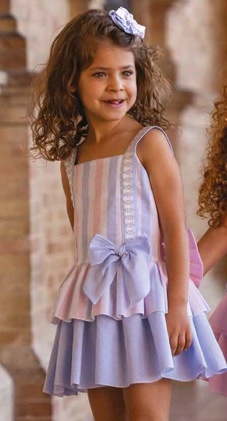 Dbb Collection Blue, Pink & White Stripe Dress - 14003