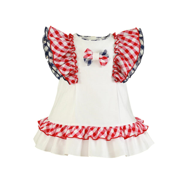 Miranda White, Red & Navy Dress - 141 V