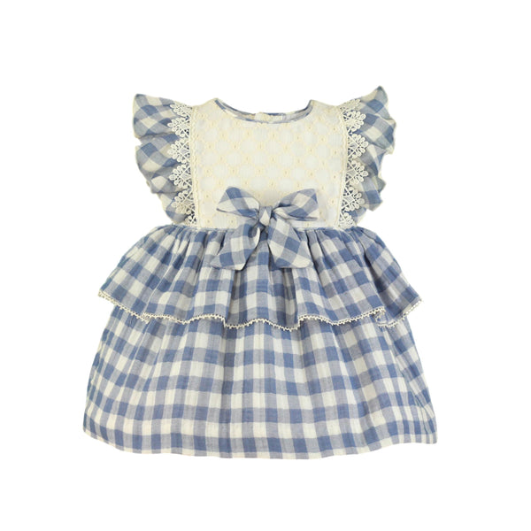 Miranda Blue Check Hair clip To Match Dress - 144 & 244 V - 1707