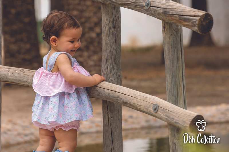 Dbb Collection Pink & Blue Floral Two Piece Set - 15004