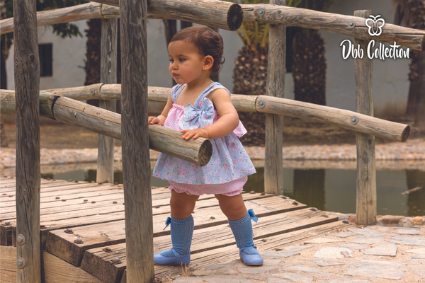 Dbb Collection Pink & Blue Floral Two Piece Set - 15004