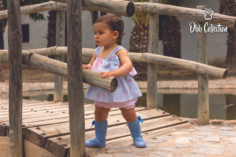 Dbb Collection Pink & Blue Floral Two Piece Set - 15004