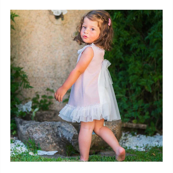 Granlei Pink Sleeveless Dress With Voile Bow Detail - 407