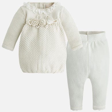 Mayoral woven leg warmer set for newborn girl - 2816