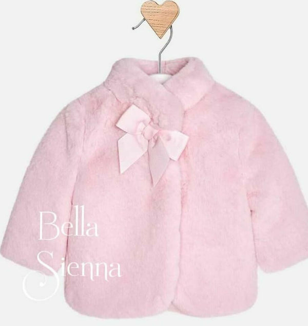 Mayoral Baby Girls Faux Fur Coat Pink 2438