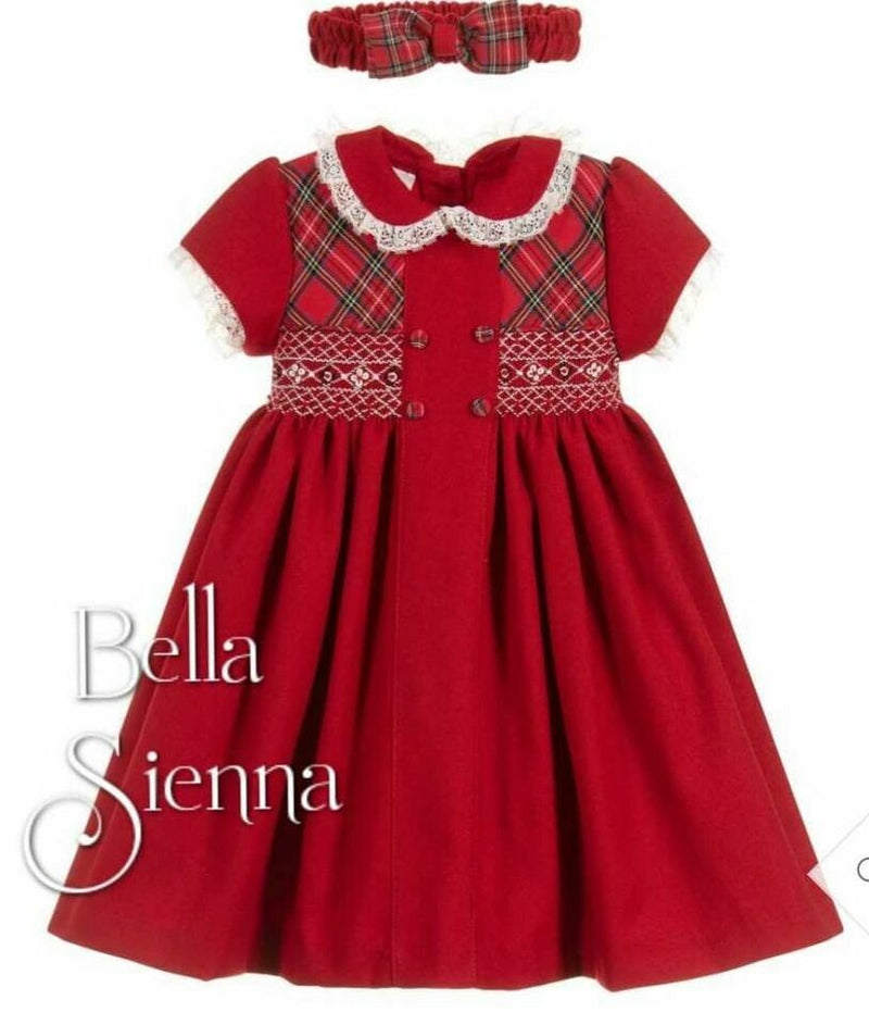 Pretty Originals Red With Tartan Dress MT01222