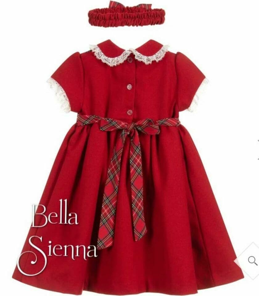 Pretty Originals Red With Tartan Dress MT01222