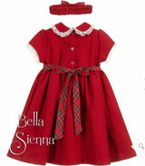 Pretty Originals Red With Tartan Dress MT01222