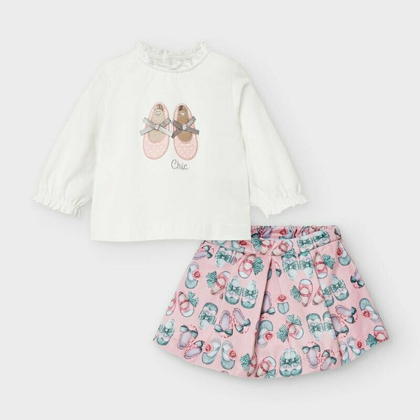 Mayoral Winter Shoe Print Skirt Set 2971