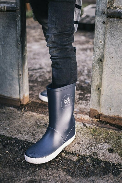 Navy White igor wellies boots Bella Sienna