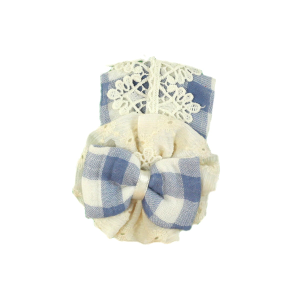 Miranda Blue Check Hair clip To Match Dress - 144 & 244 V - 1707
