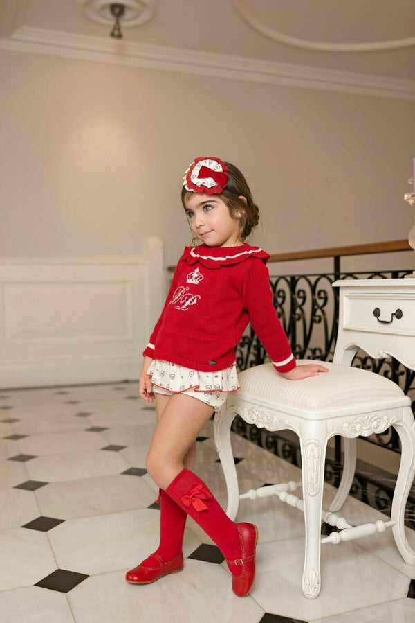 Dolce Petit Girls Red 3 Piece Short Set 2254