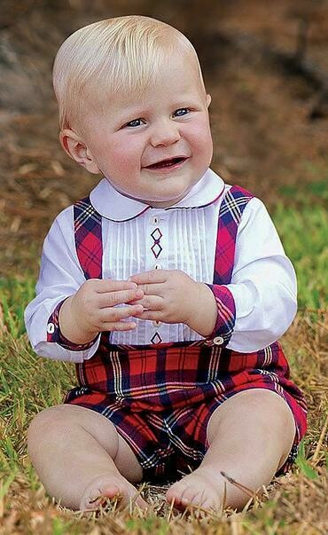 Sarah Louise Boys Red Tartan Outfit 011018