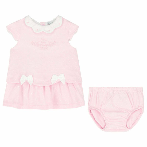 Tutto Piccolo Polka Dot Dress Set With Bows - 1781