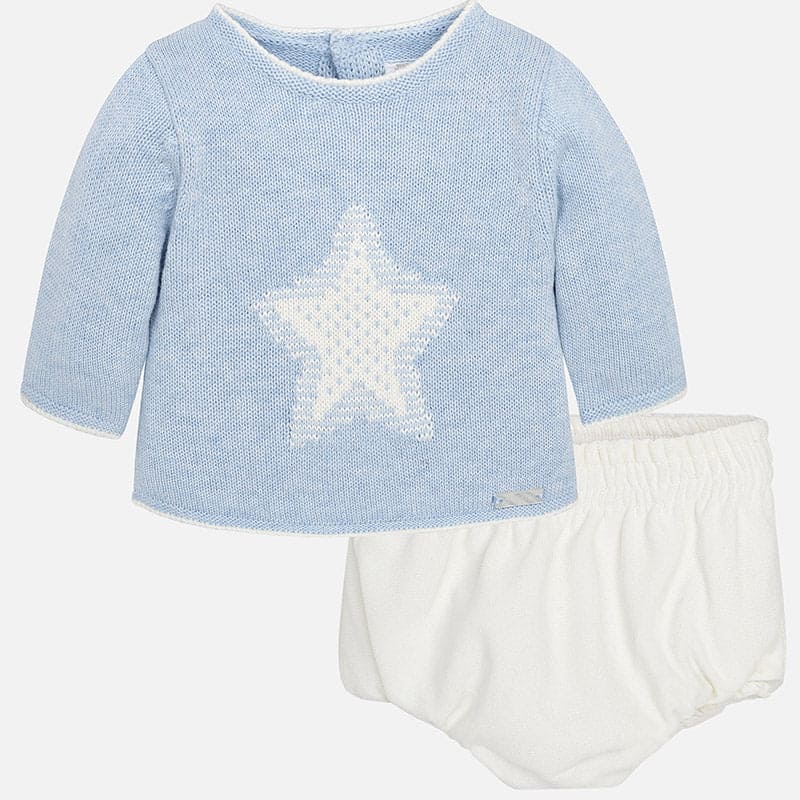 Mayoral Reborn Baby Blue Bloomer & Sweater Set 96174