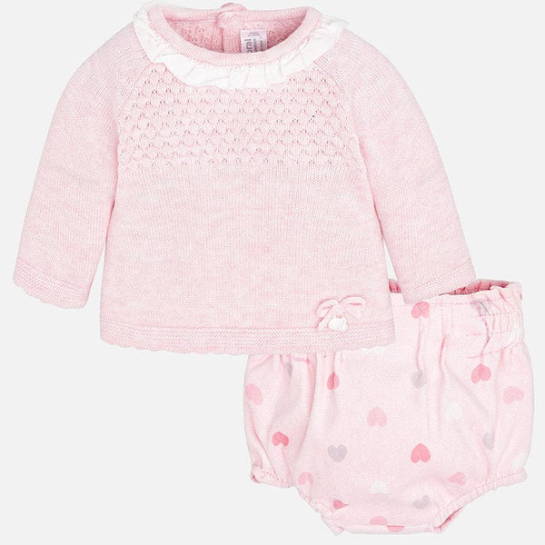 Mayoral Pink Bloomer & Jumper Baby Girl Jam Pant Set 2202