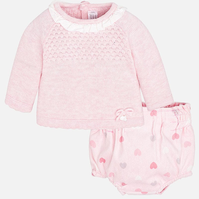 Mayoral Pink Bloomer & Jumper Baby Girl Jam Pant Set 2202