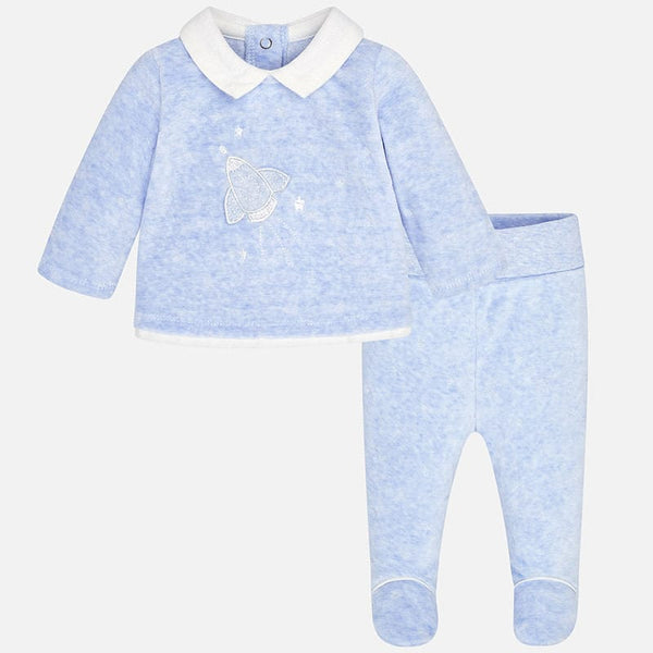 Mayoral Baby Boys Velour Two Piece Outfit - Blue 2502