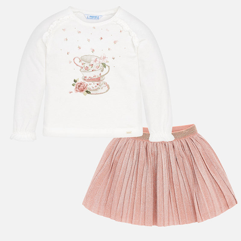 Mayoral Girls Skirt Set Pink - 4980