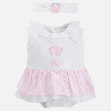 Mayoral Baby Girls Romper With Matching Headband 1814