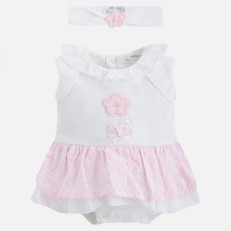 Mayoral Baby Girls Romper With Matching Headband 1814