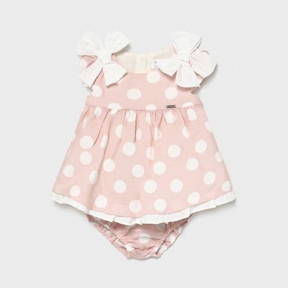 MAYORAL BABY GIRLS PINK POLKA DOT DRESS 1820