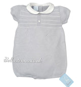 Granlei Baby Boys Fine Knitted Summer Grey Romper/Shortie 122183