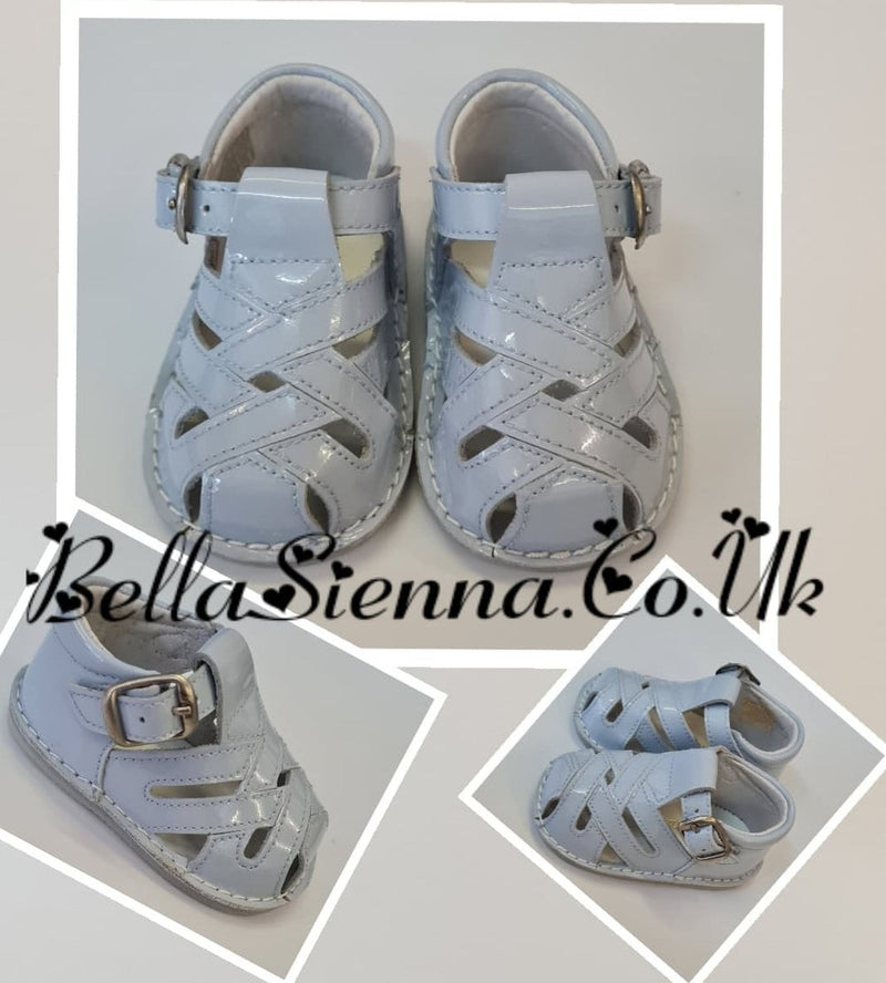 Pretty Originals Pale Blue Patent Buckle Fastening Sandals - UE00136