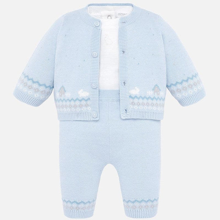 Mayoral Baby Boys Three Piece Fine Knitted Bunny Outfit