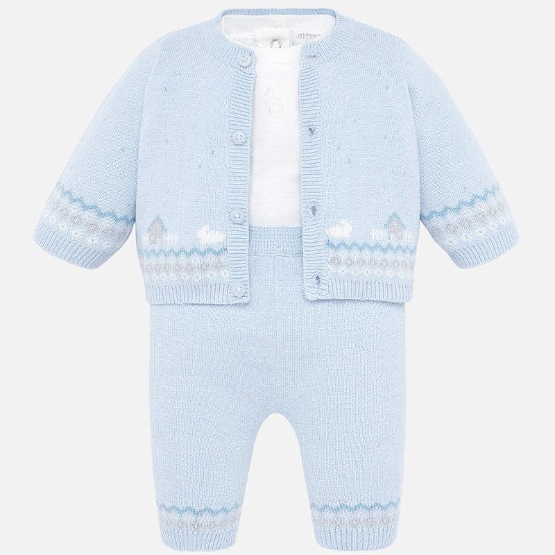 Mayoral Baby Boys Three Piece Fine Knitted Bunny Outfit
