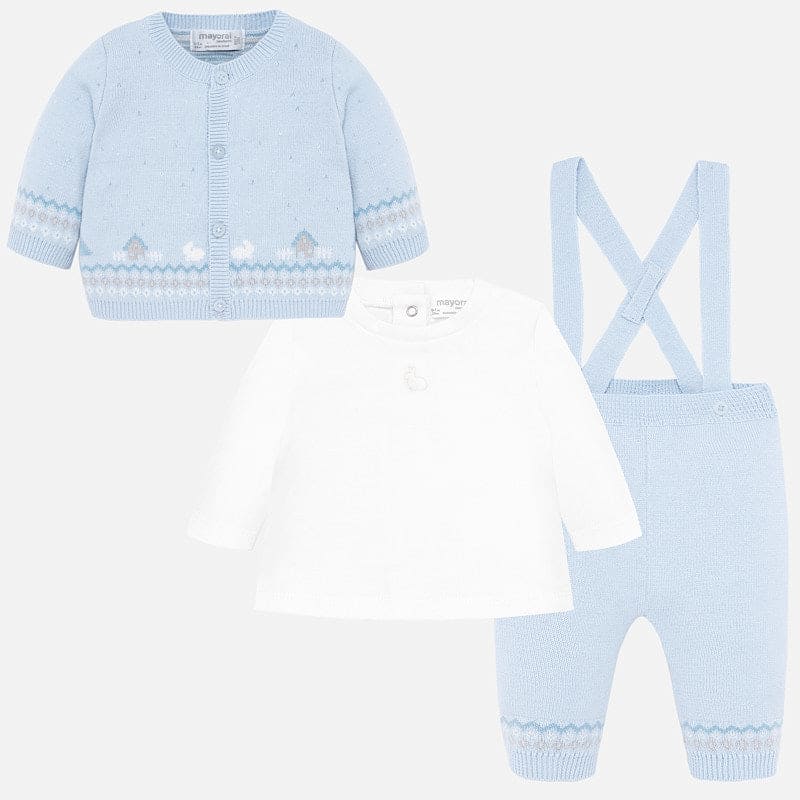 Mayoral Baby Boys Three Piece Fine Knitted Bunny Outfit