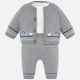 Mayoral Baby Boys Three Piece Fine Knitted Bunny Outfit - 2511 - grey