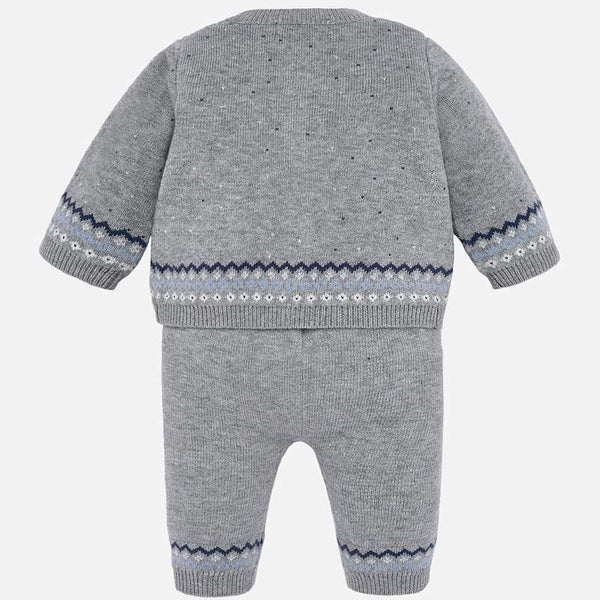 Mayoral Baby Boys Three Piece Fine Knitted Bunny Outfit 2511 grey