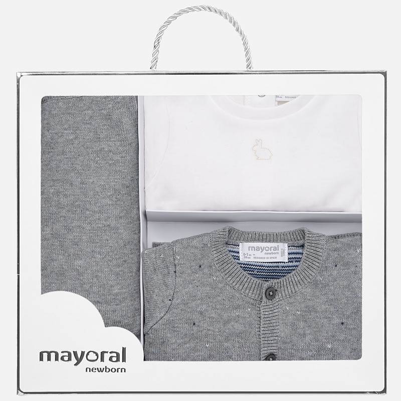 Mayoral Baby Boys Three Piece Fine Knitted Bunny Outfit - 2511 - grey