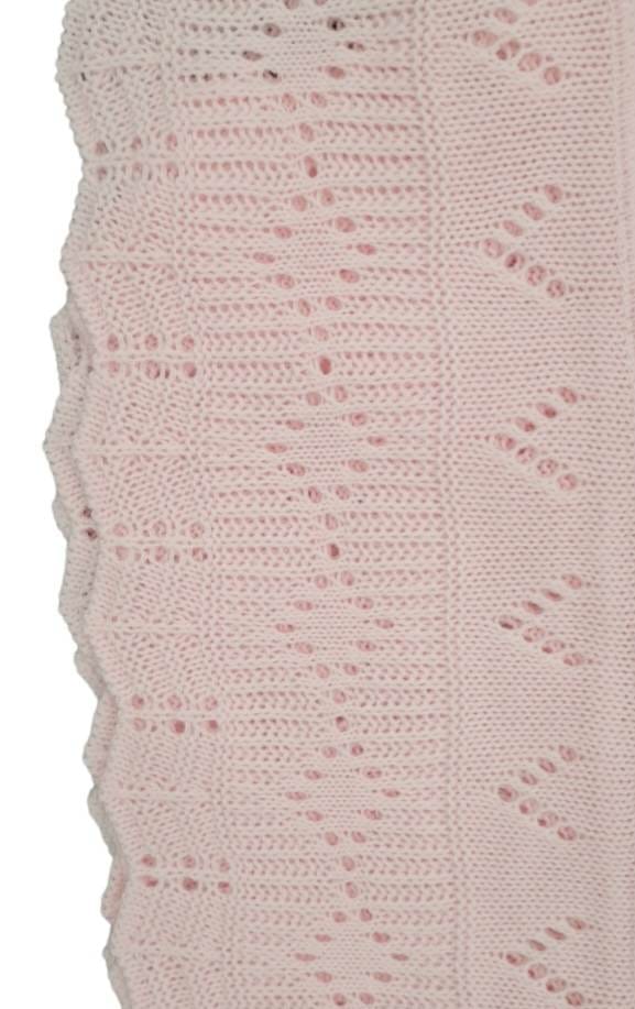 Beautiful Traditional Pink Baby Receiving Shawl With Ribbon - 2027