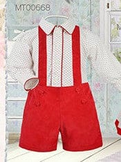 Pretty Originals Traditional Boys Red Short And Shirt Set MT00668