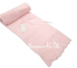 Beautiful Traditional Pink Baby Receiving Shawl With Ribbon - 2027