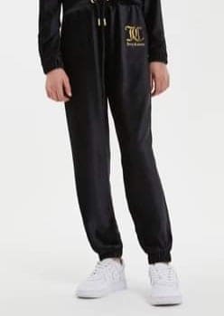 Juicy Couture Black Velour Ribbed 1/4 Zip Jumper & Matching Joggers