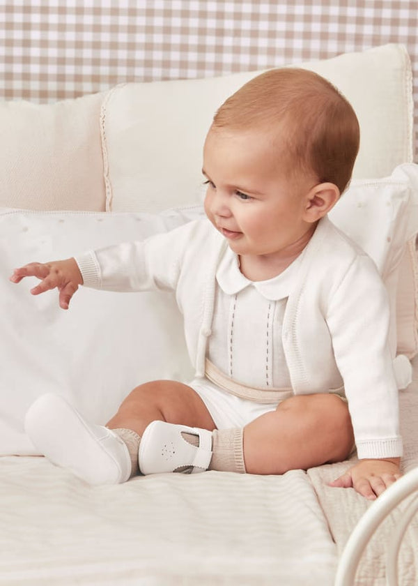Mayoral Ivory Sustainable cotton cardigan newborn