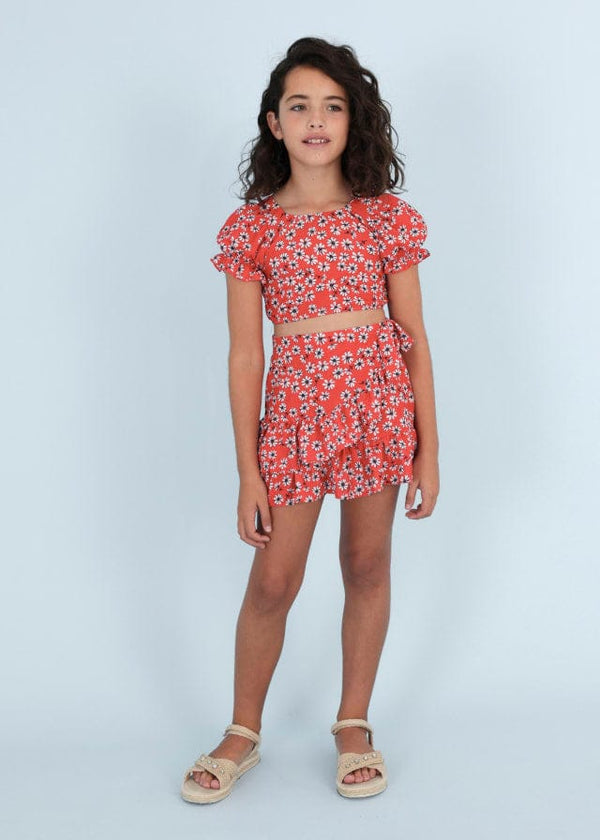 Mayoral girls 2 piece print set with top and skirt - 6936
