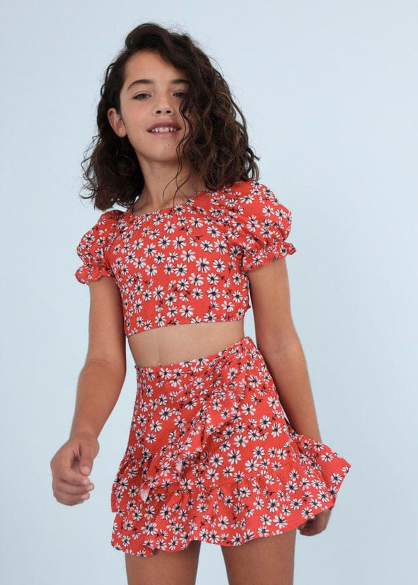 Mayoral girls 2 piece print set with top and skirt - 6936