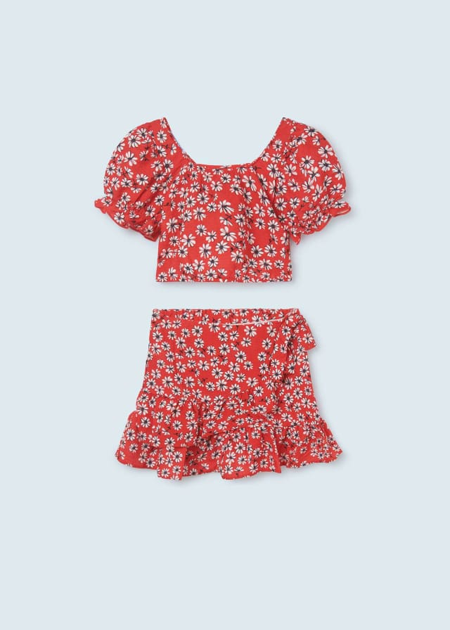 Mayoral girls 2 piece print set with top and skirt - 6936