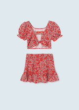 Mayoral girls 2 piece print set with top and skirt - 6936