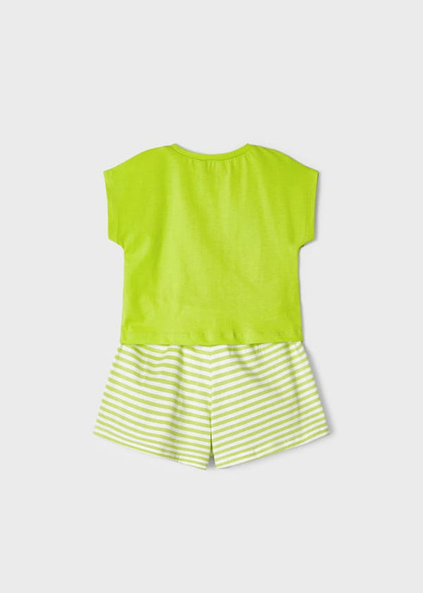 Mayoral girls 2 piece sustainable cotton shorts set - Mermaid - 3216