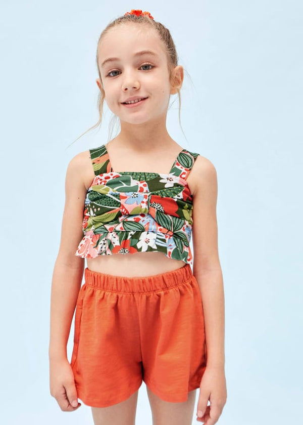 Mayoral girls 2 piece sustainable cotton shorts set - 3217