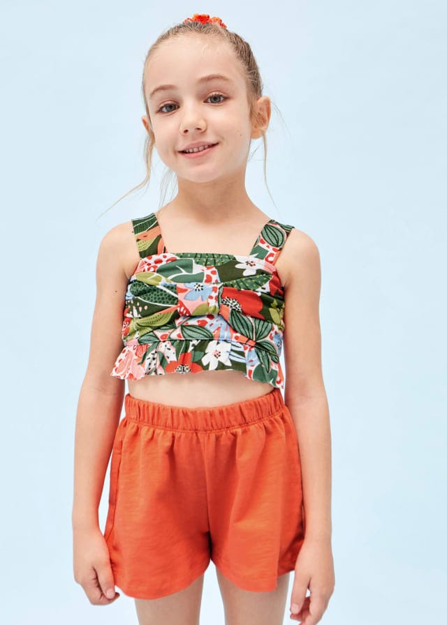 Mayoral girls 2 piece sustainable cotton shorts set - 3217