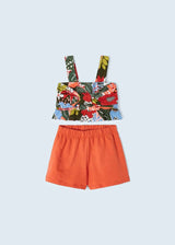Mayoral girls 2 piece sustainable cotton shorts set - 3217