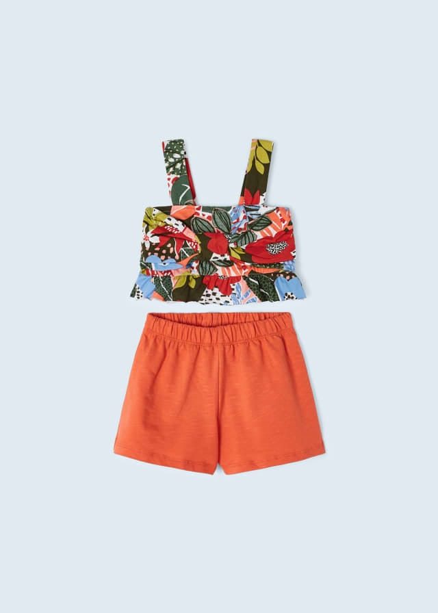 Mayoral girls 2 piece sustainable cotton shorts set - 3217